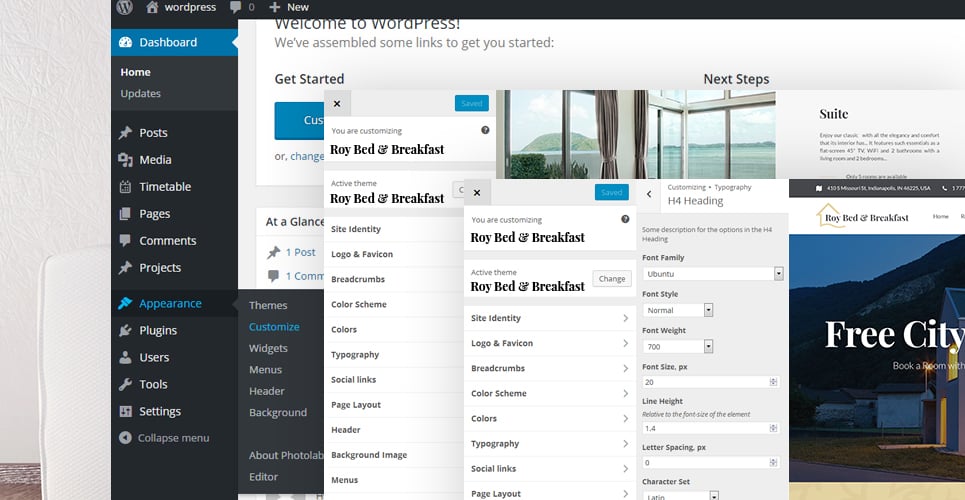 небольшой отель wordpress тема