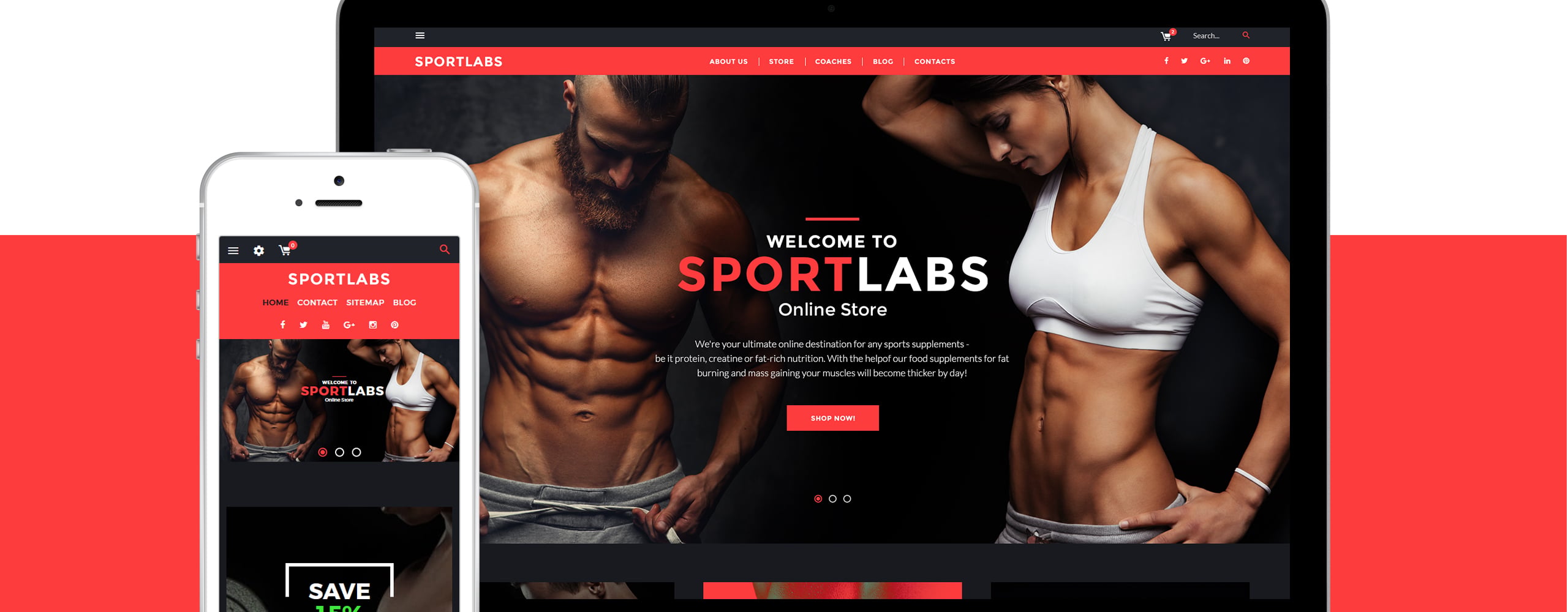 тема спортивного питания prestashop