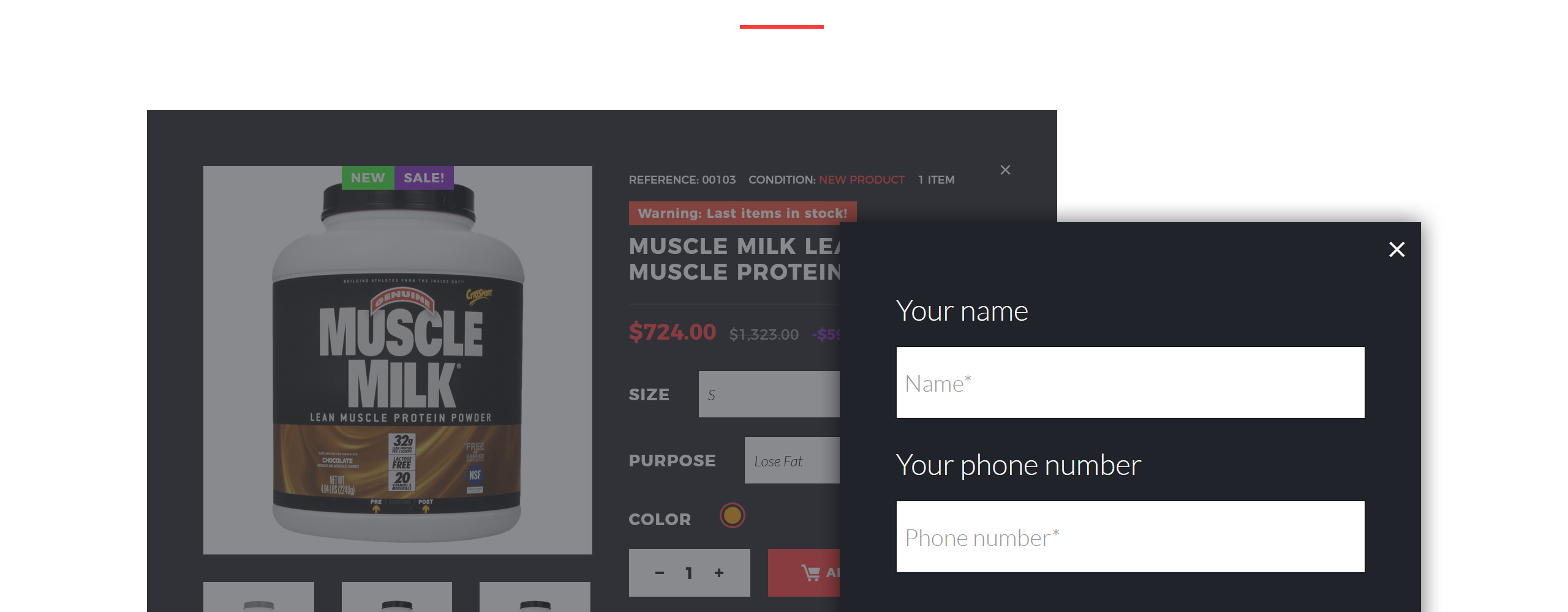 тема спортивного питания prestashop