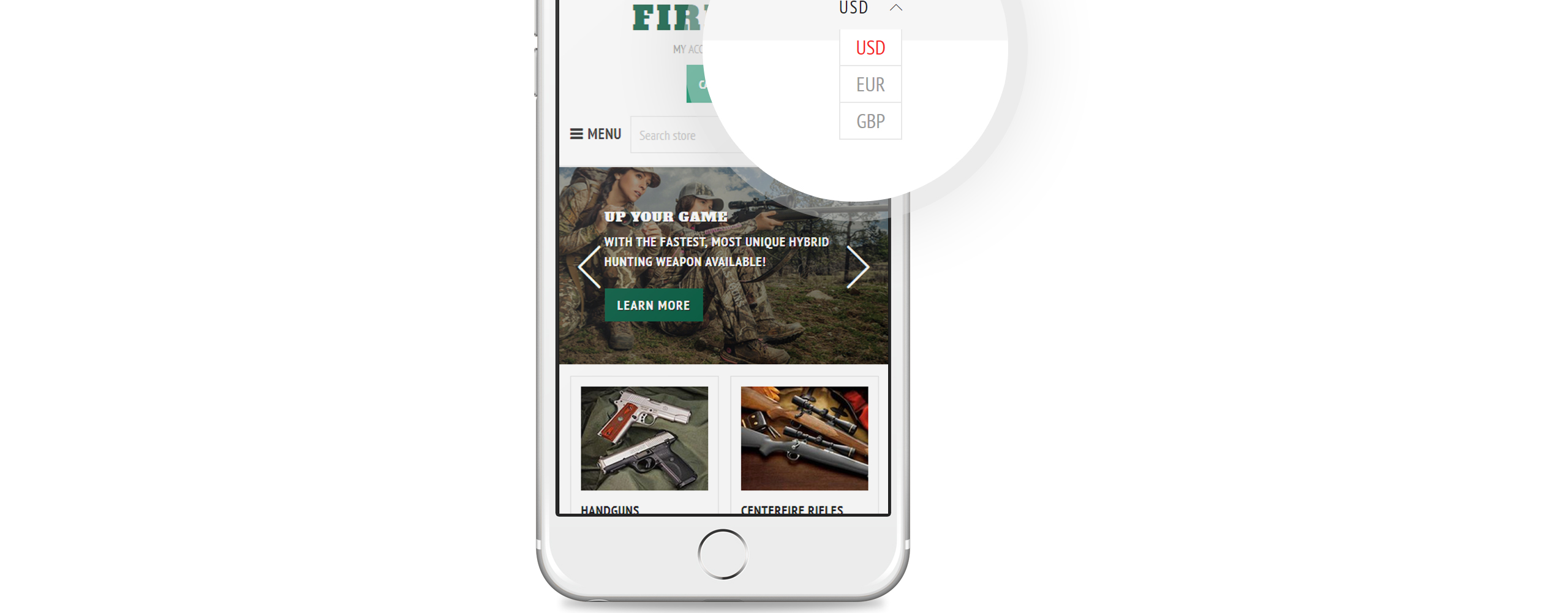 охота отзывчивая тема shopify