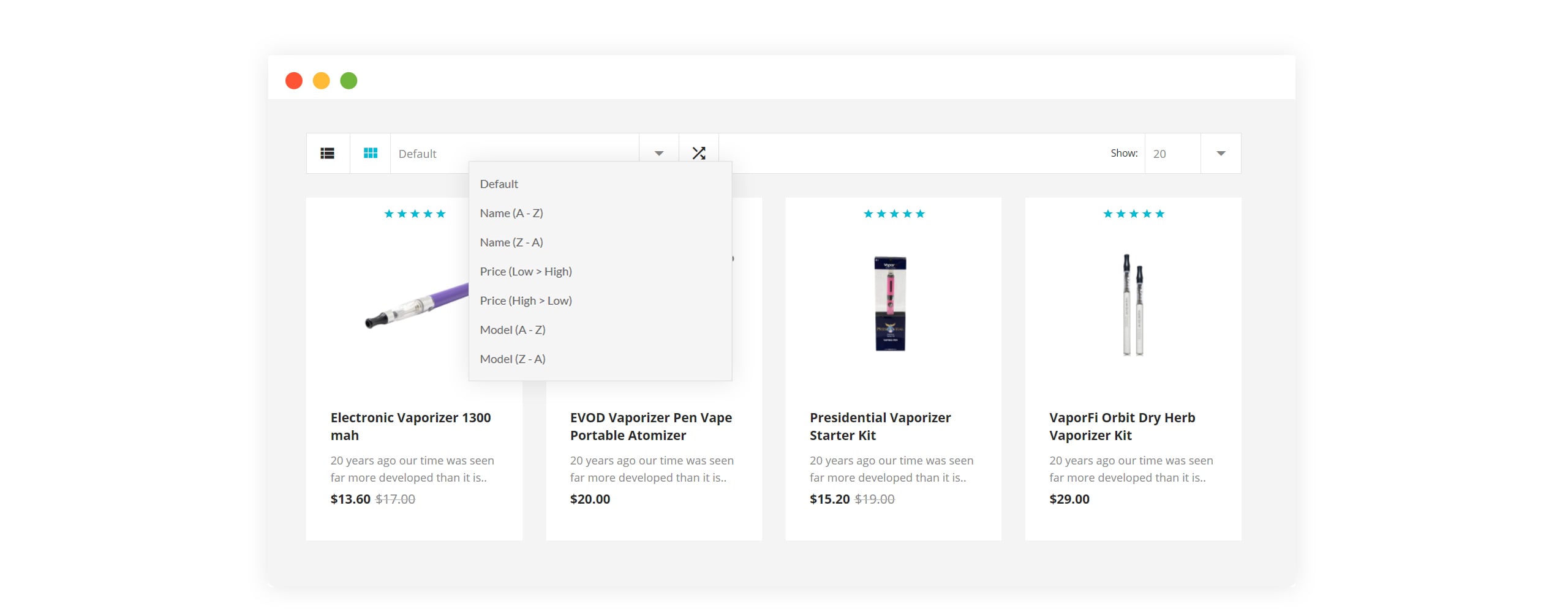 табак отзывчивый шаблон opencart