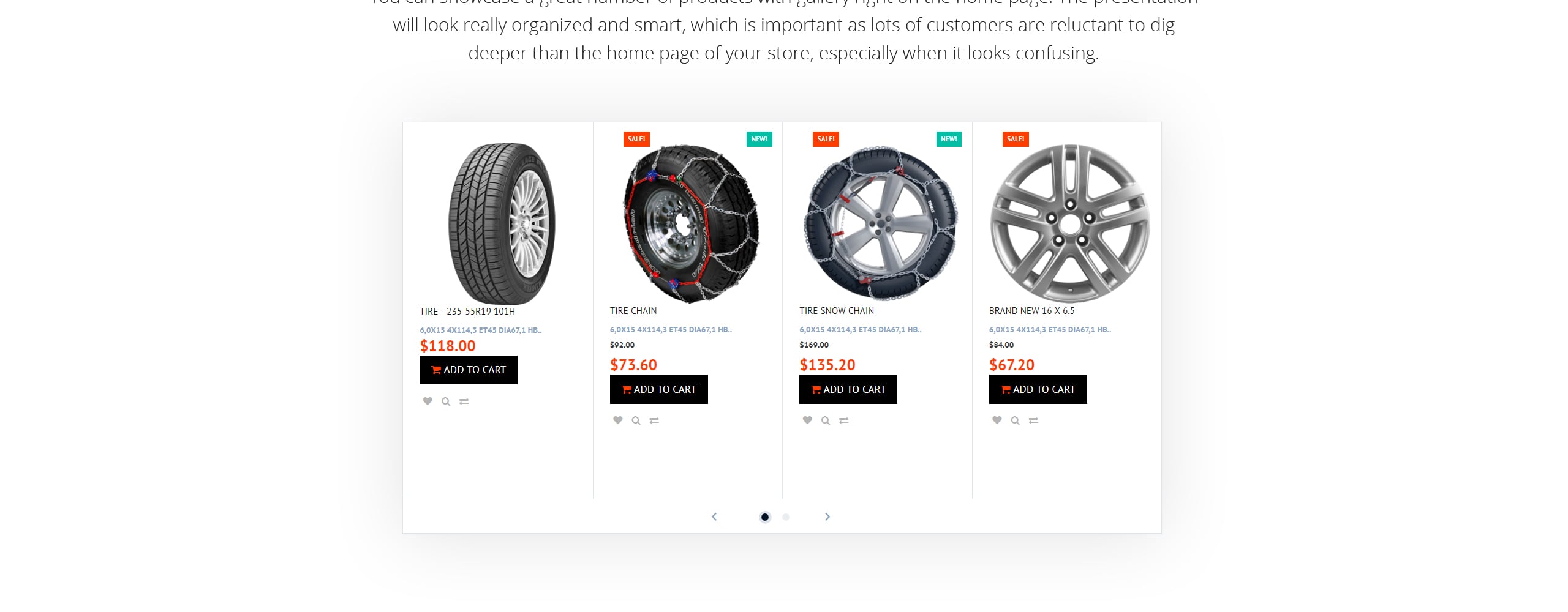 адаптивный шаблон opencart wheels &amp; tires responsive
