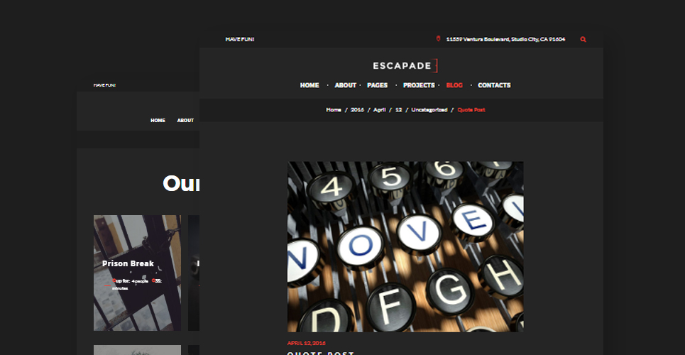 escape room отзывчивая тема wordpress