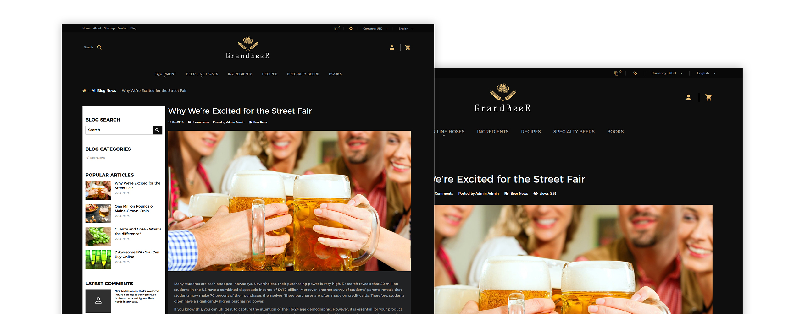 тема grandbeer prestashop