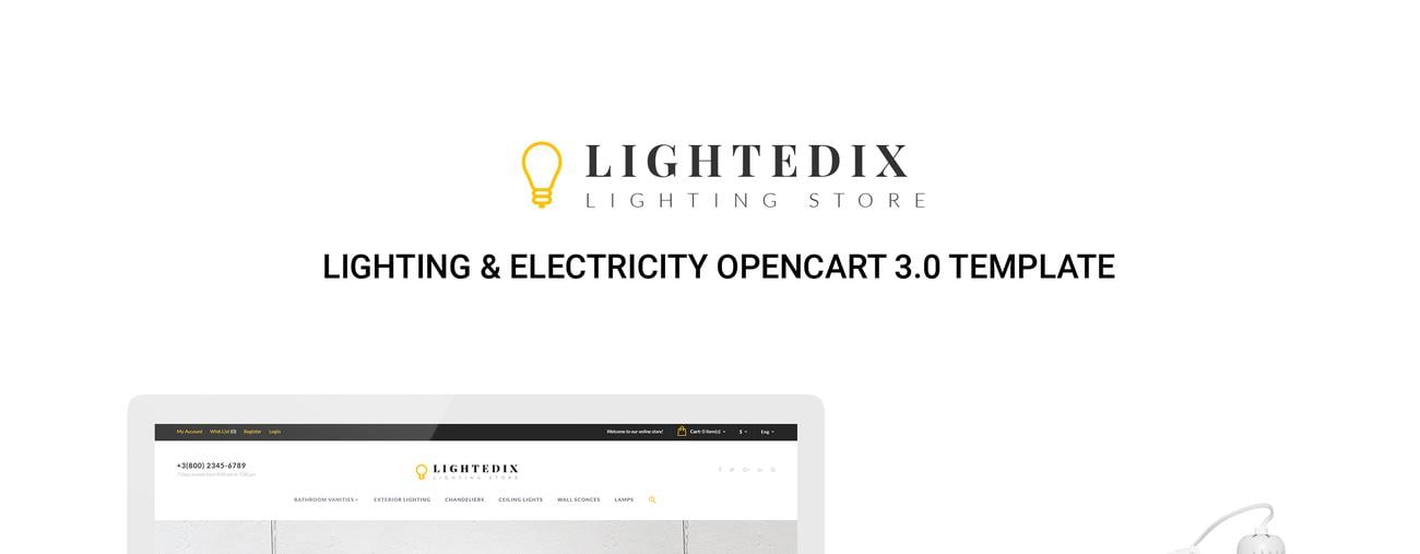 адаптивный шаблон opencart для освещения и электричества