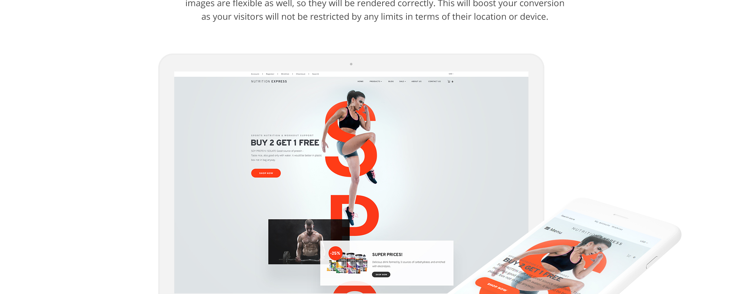 отзывчивая тема магазина питания shopify