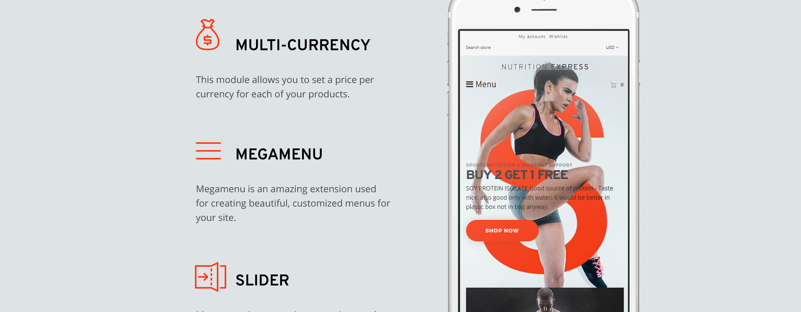 отзывчивая тема магазина питания shopify