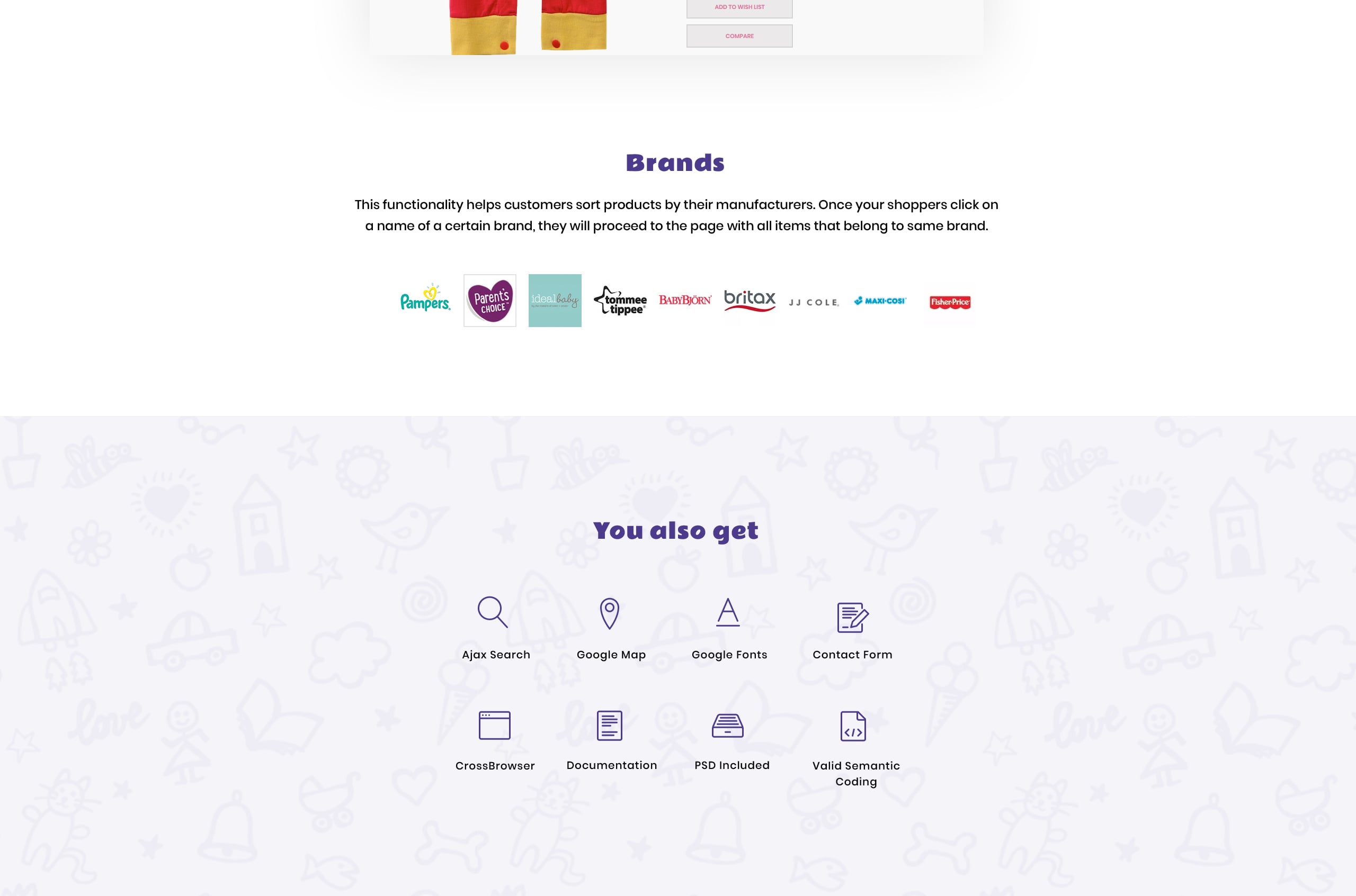 детский магазин шаблон opencart