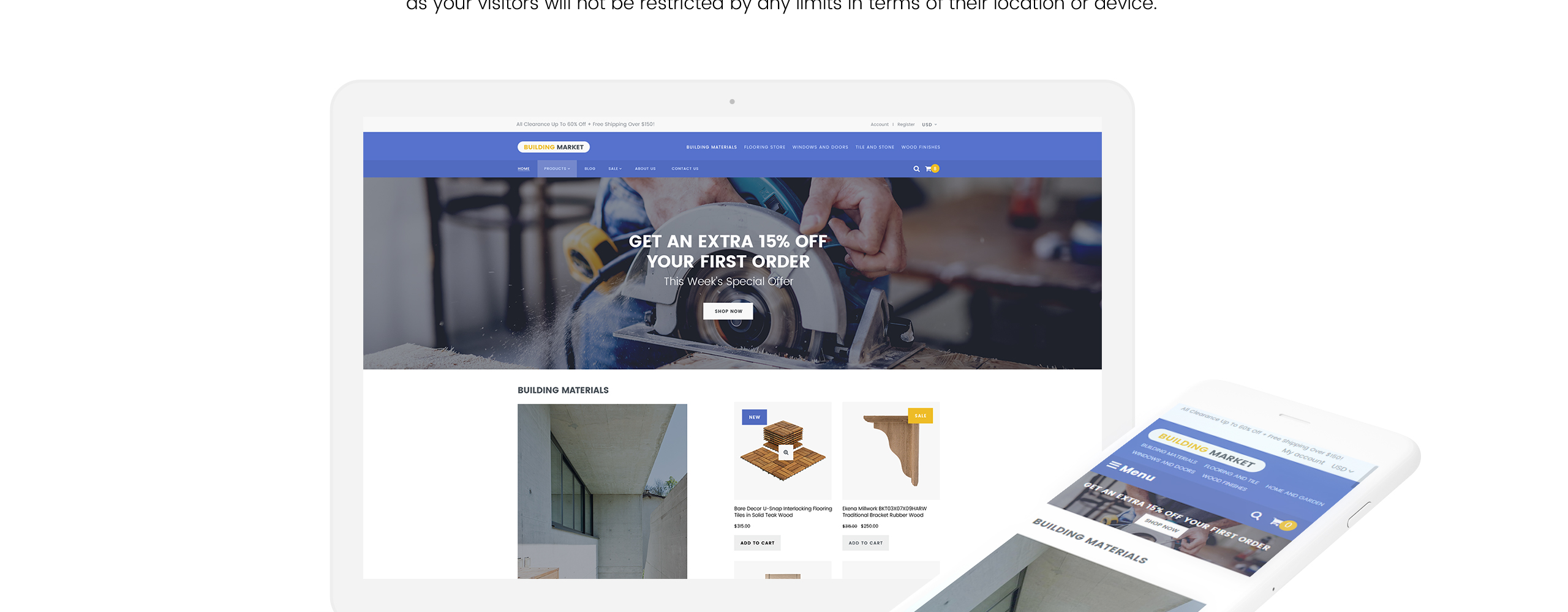 строительные материалы отзывчивая тема shopify