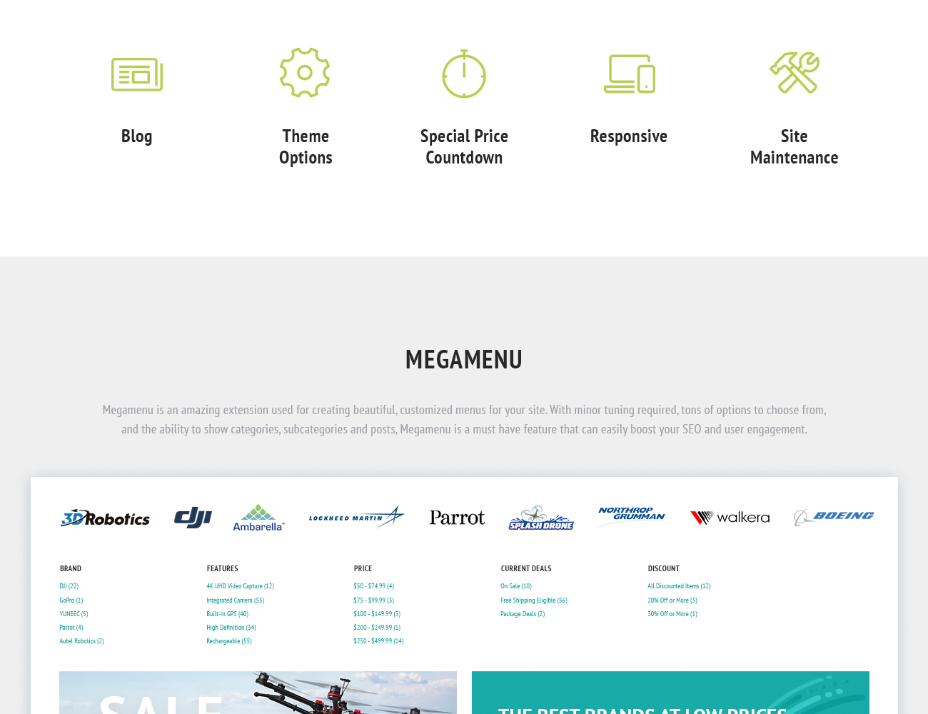 дроны магазин magento тема