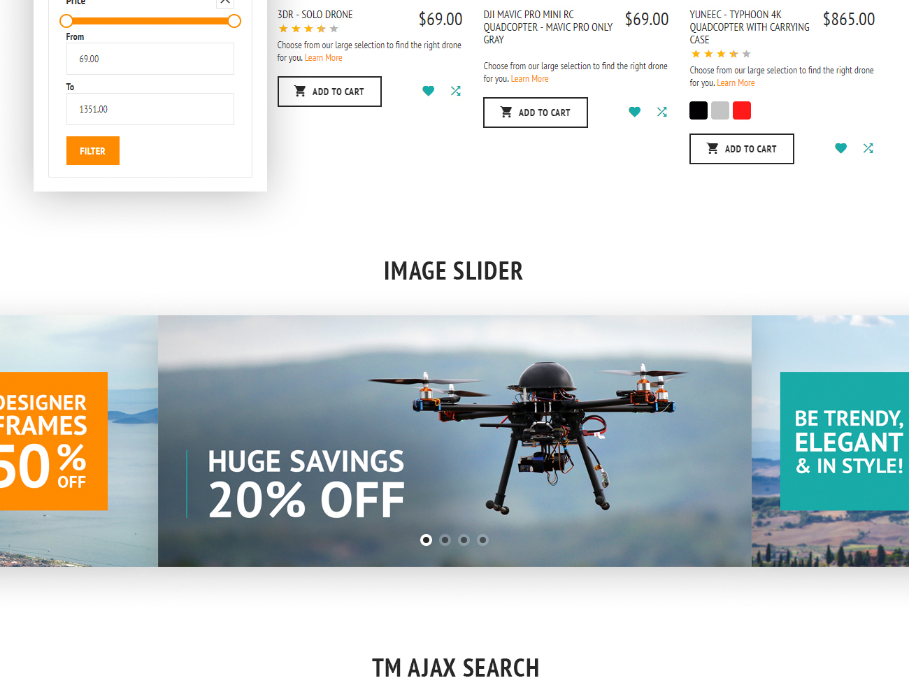 дроны магазин magento тема