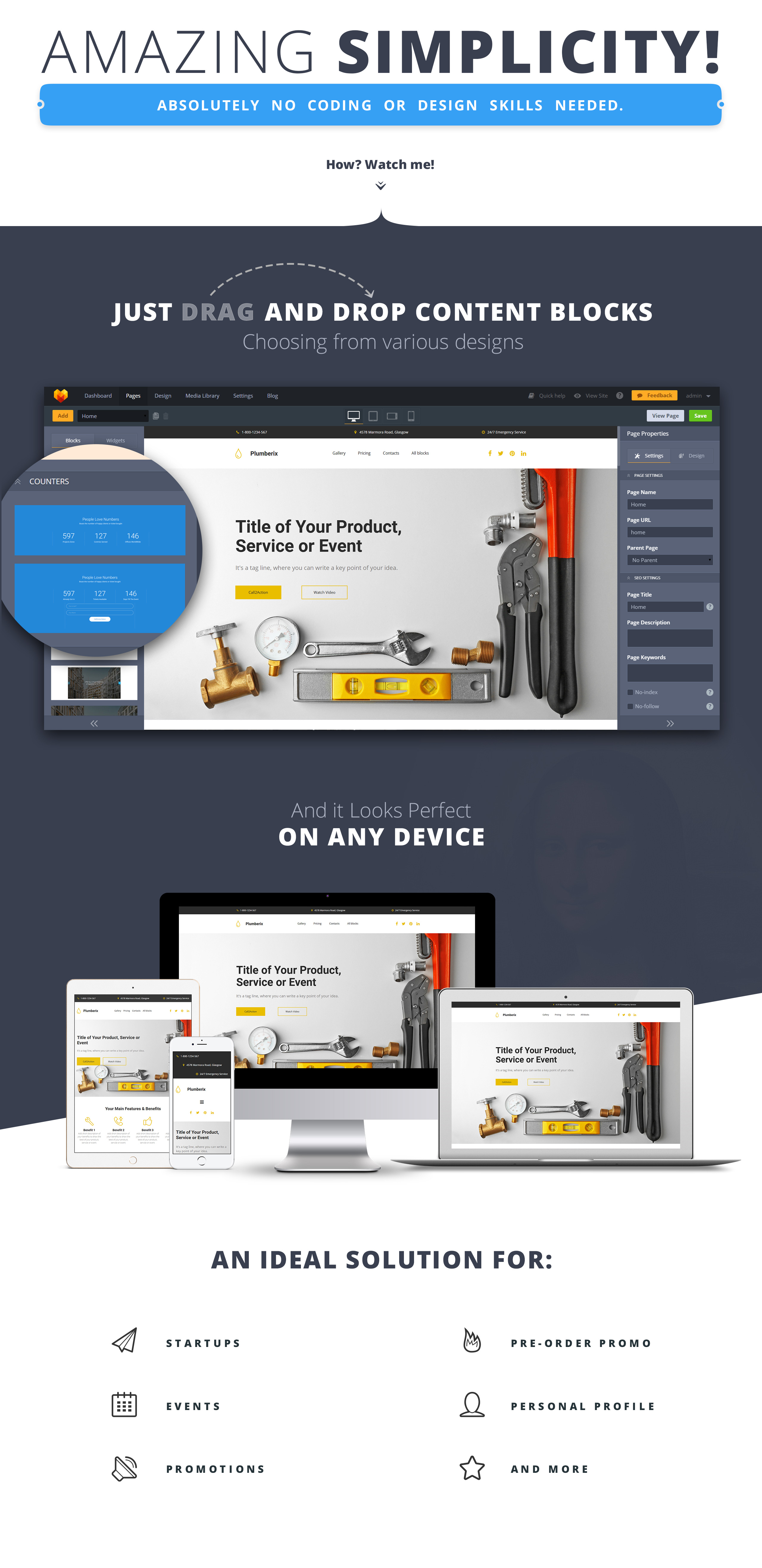 сантехника motocms 3 шаблон целевой страницы