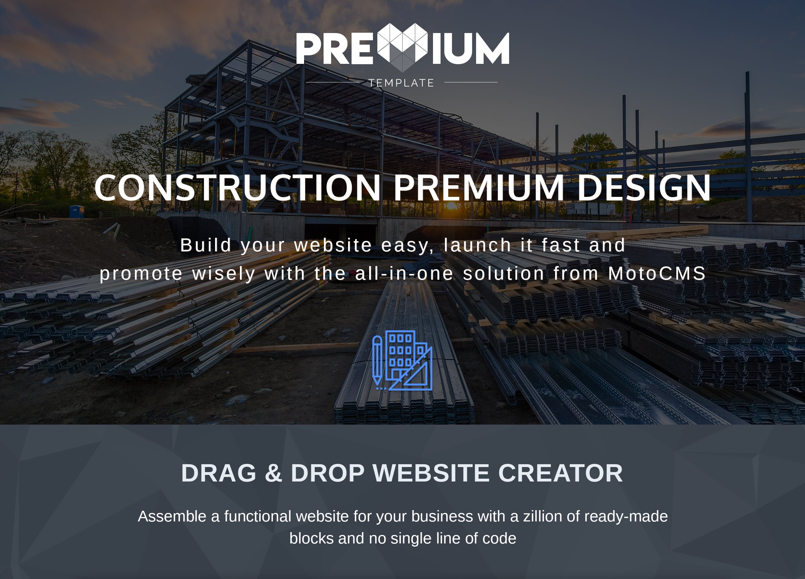 строительная компания premium moto cms 3 шаблон