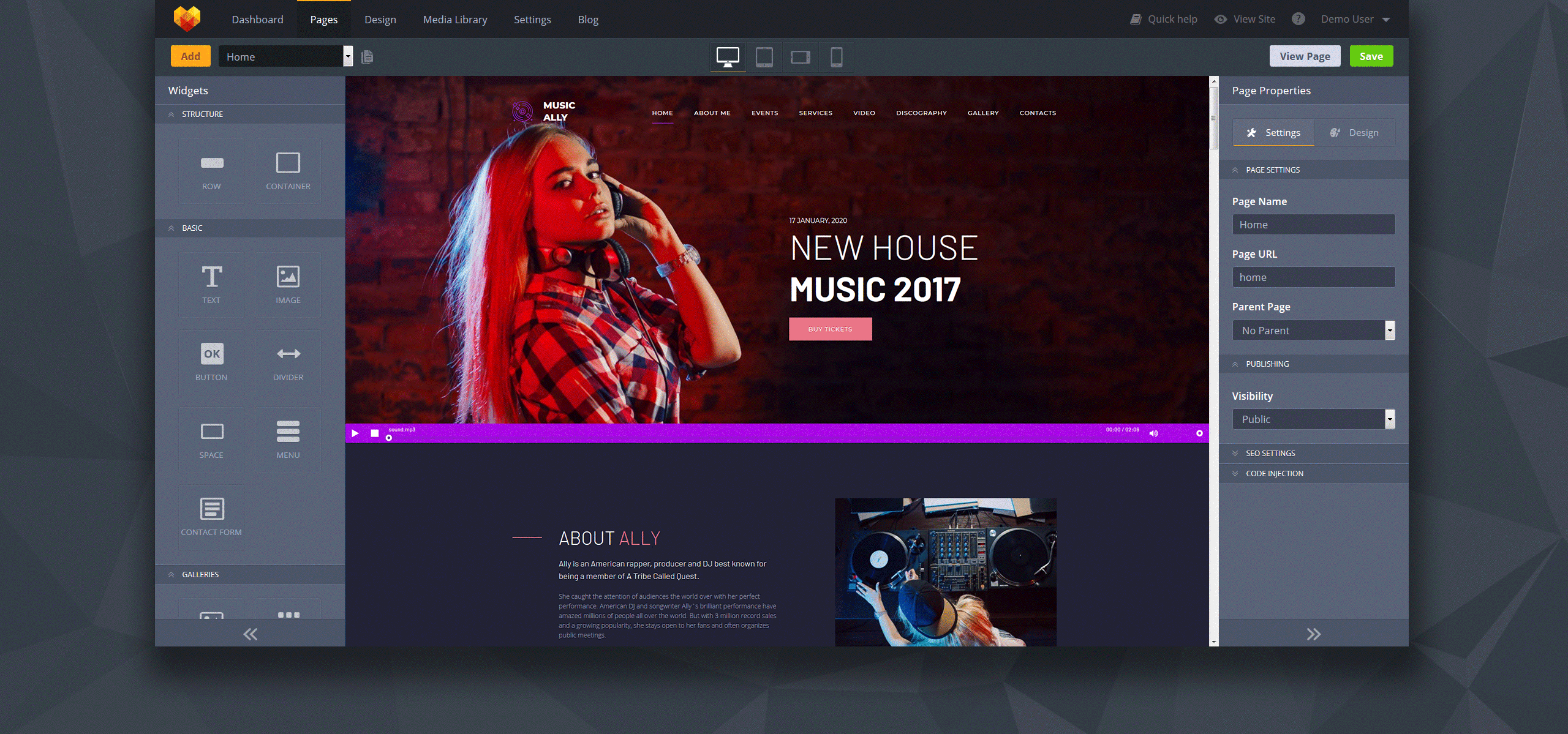 шаблон dj premium moto cms 3