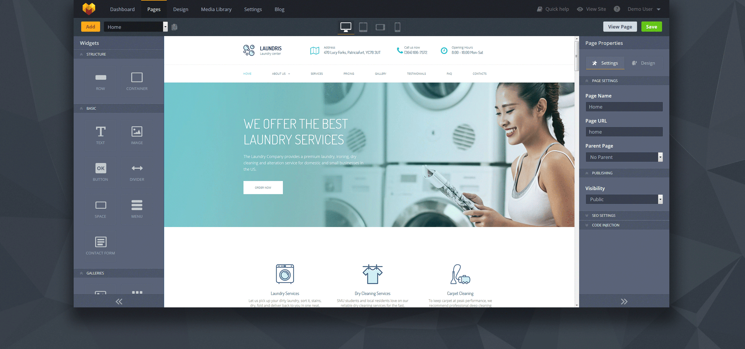 прачечные, прачечная и химчистка premium moto cms 3 шаблон