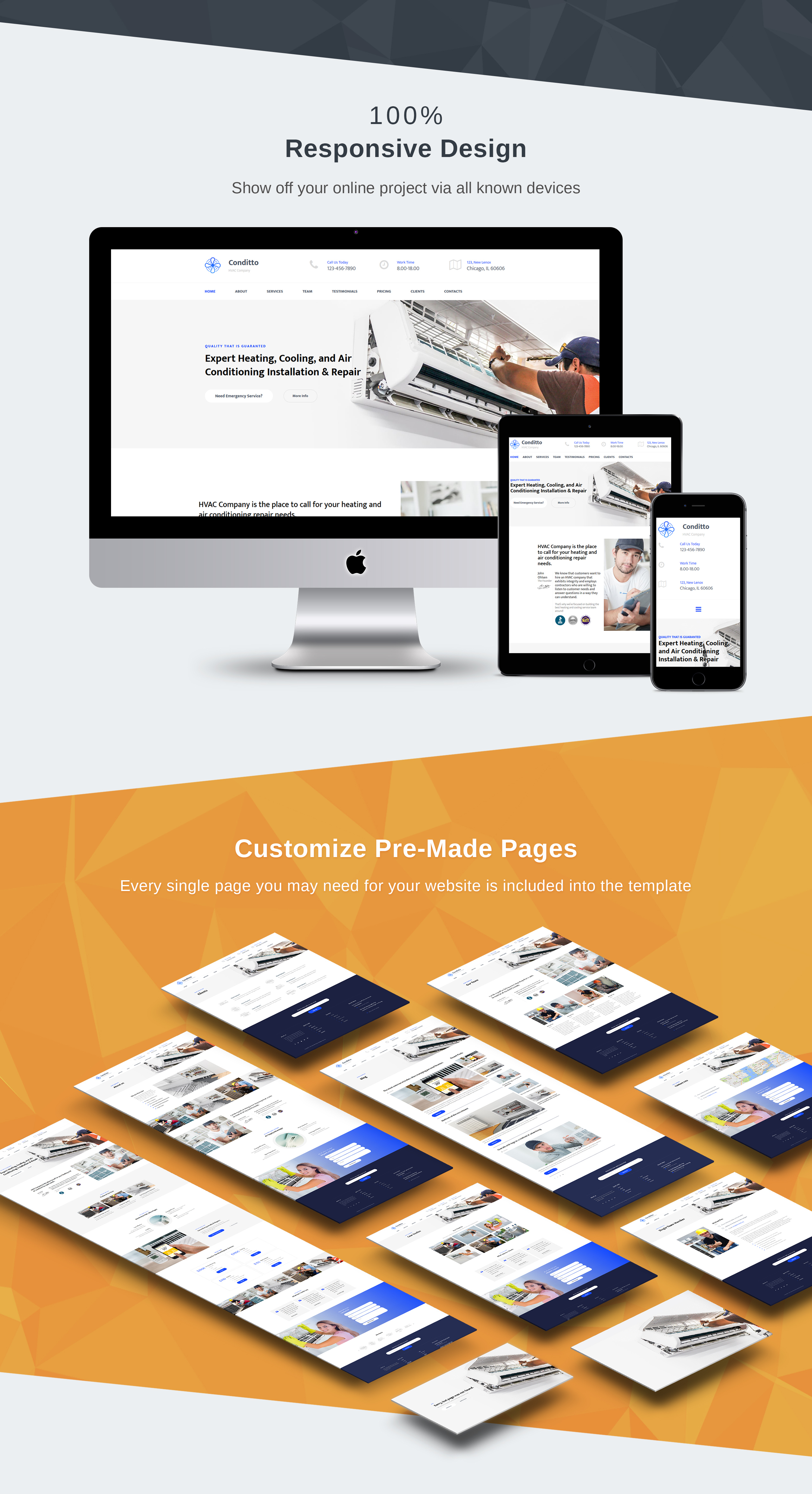 шаблон hvac premium moto cms 3
