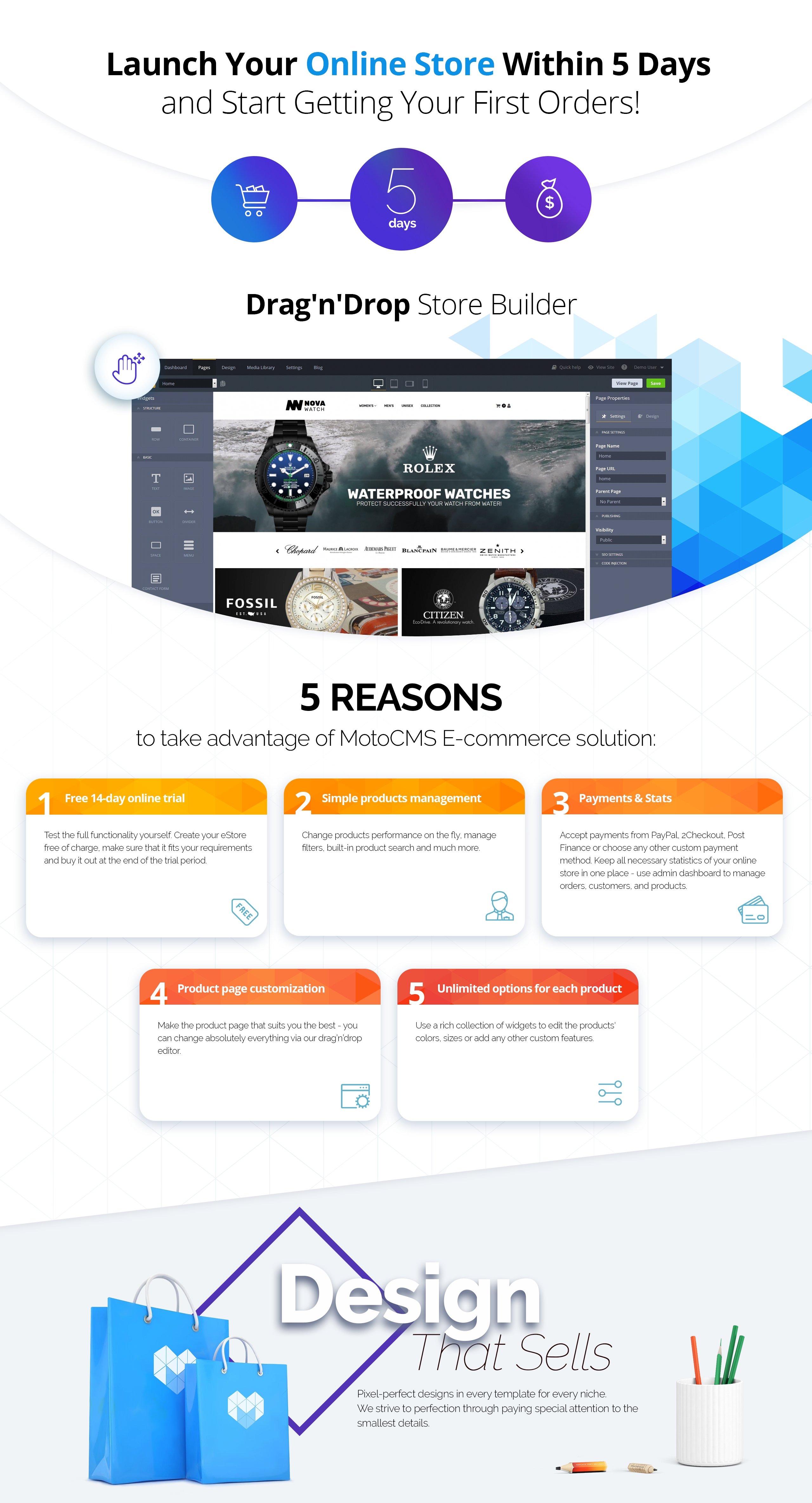 шаблон электронной коммерции магазина часов motocms
