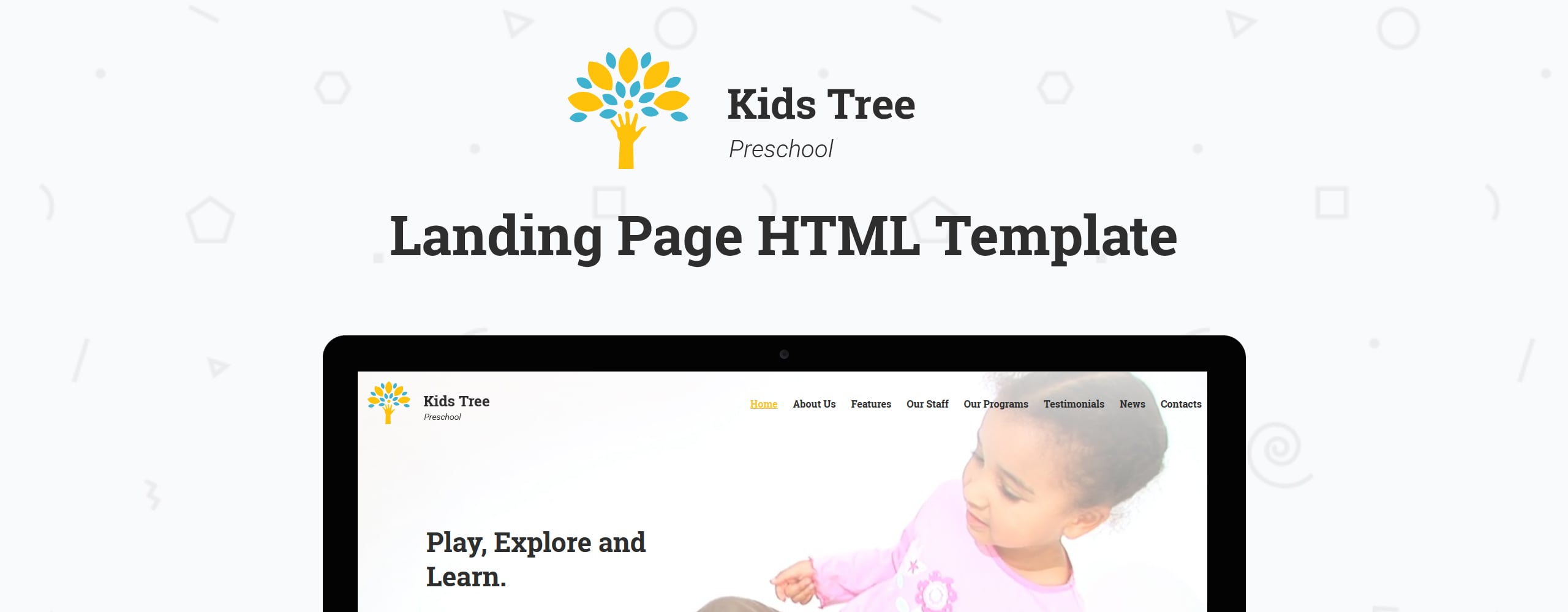 шаблон целевой страницы kids tree дошкольного возраста