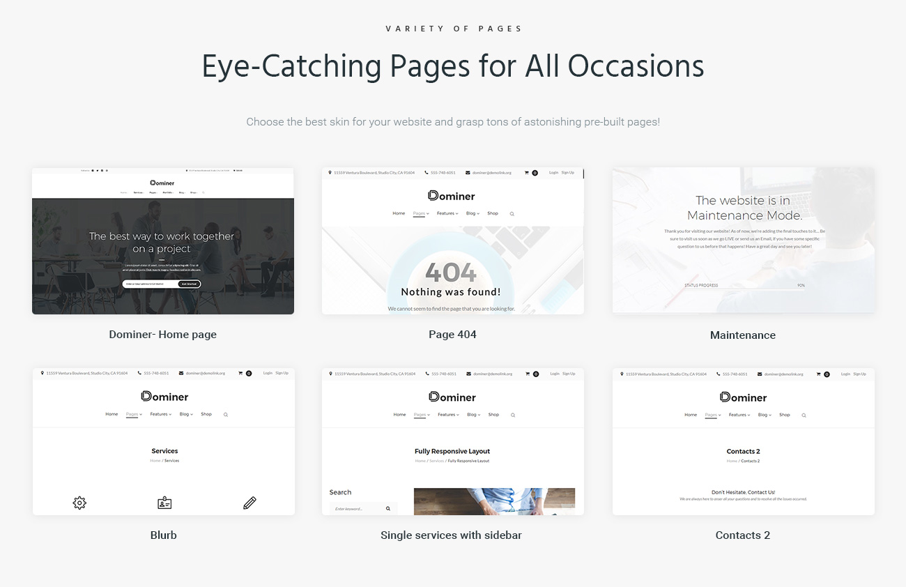 dominer business &amp; services wordpress тема