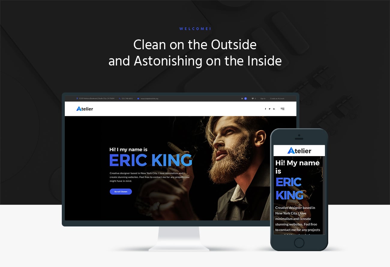 atelier design &amp; photography template wordpress theme