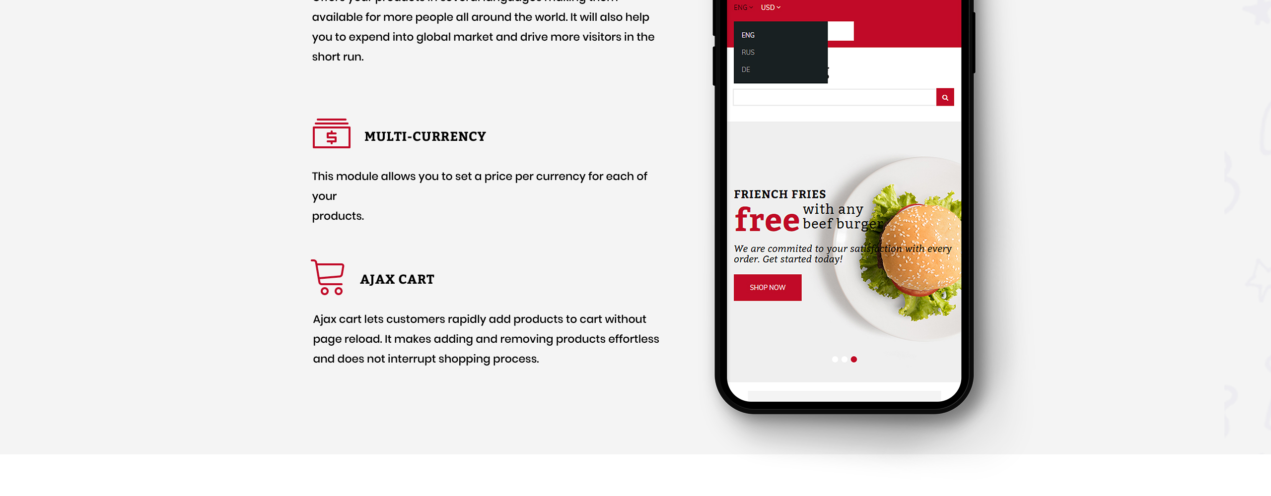 шаблон burger opencart