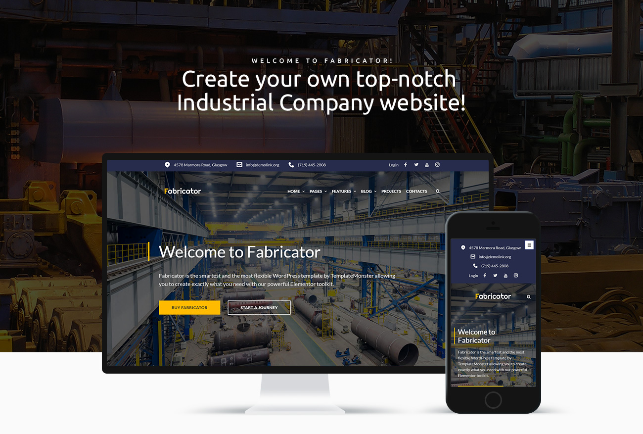 промышленная компания wordpress elementor theme