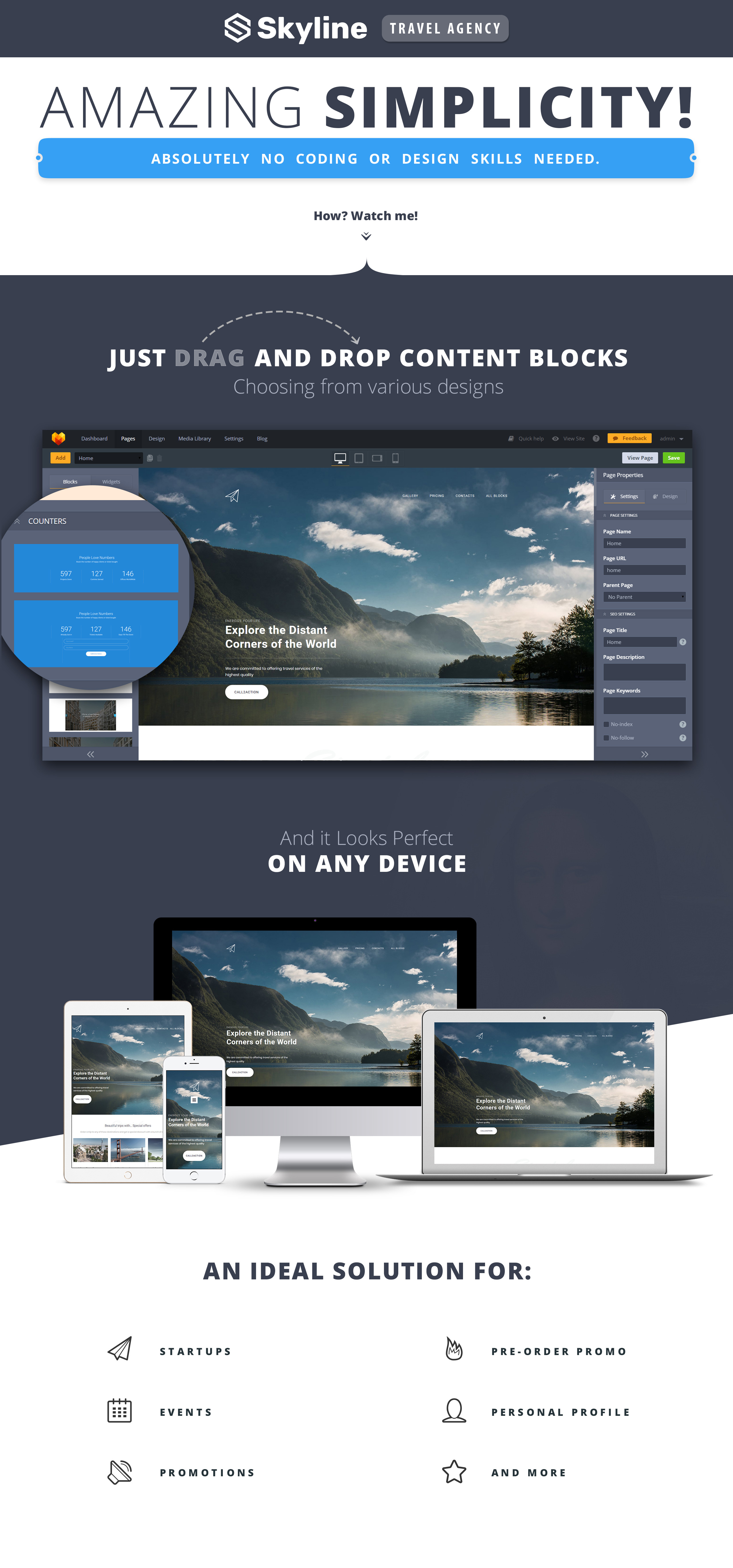 туристическое агентство motocms 3 шаблон целевой страницы