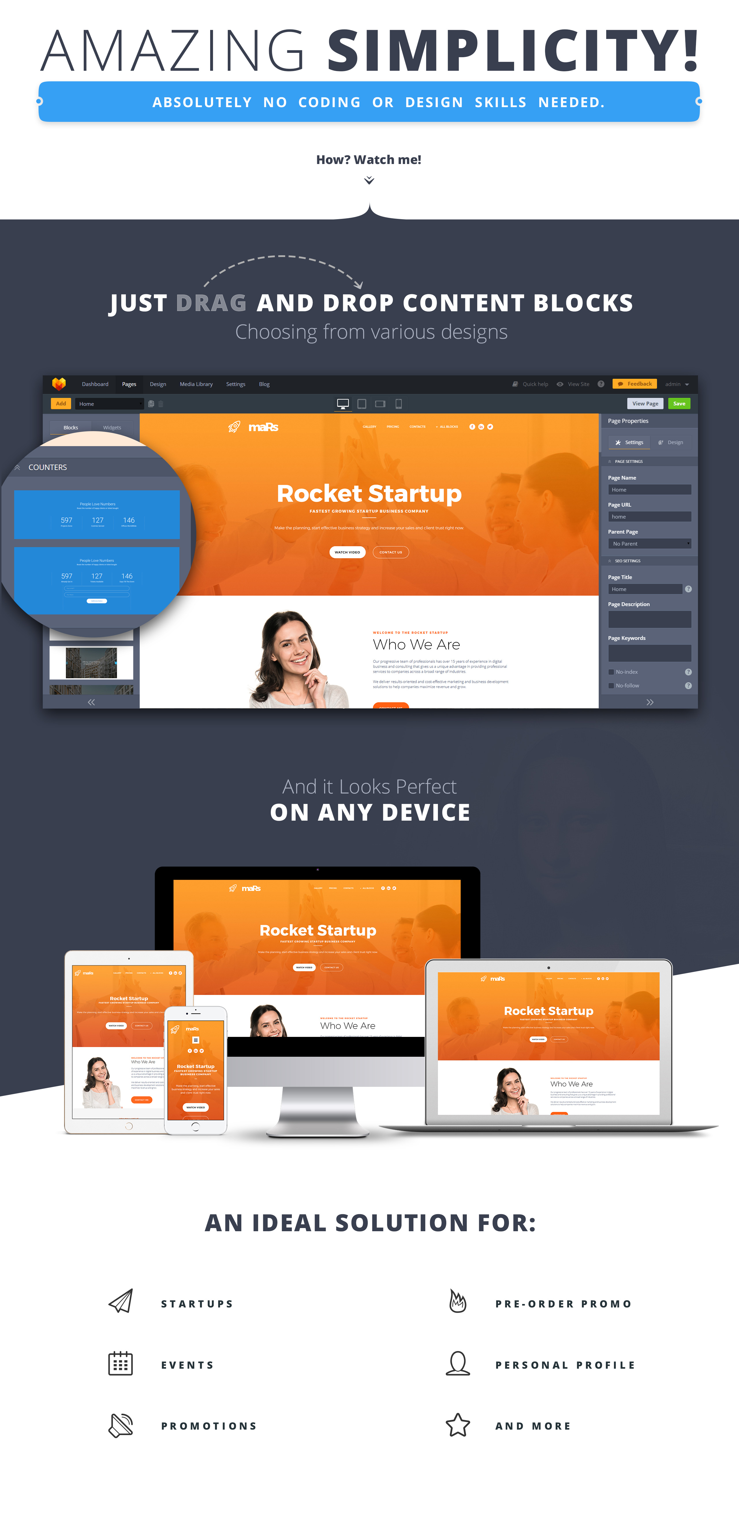 шаблон целевой страницы startup motocms 3