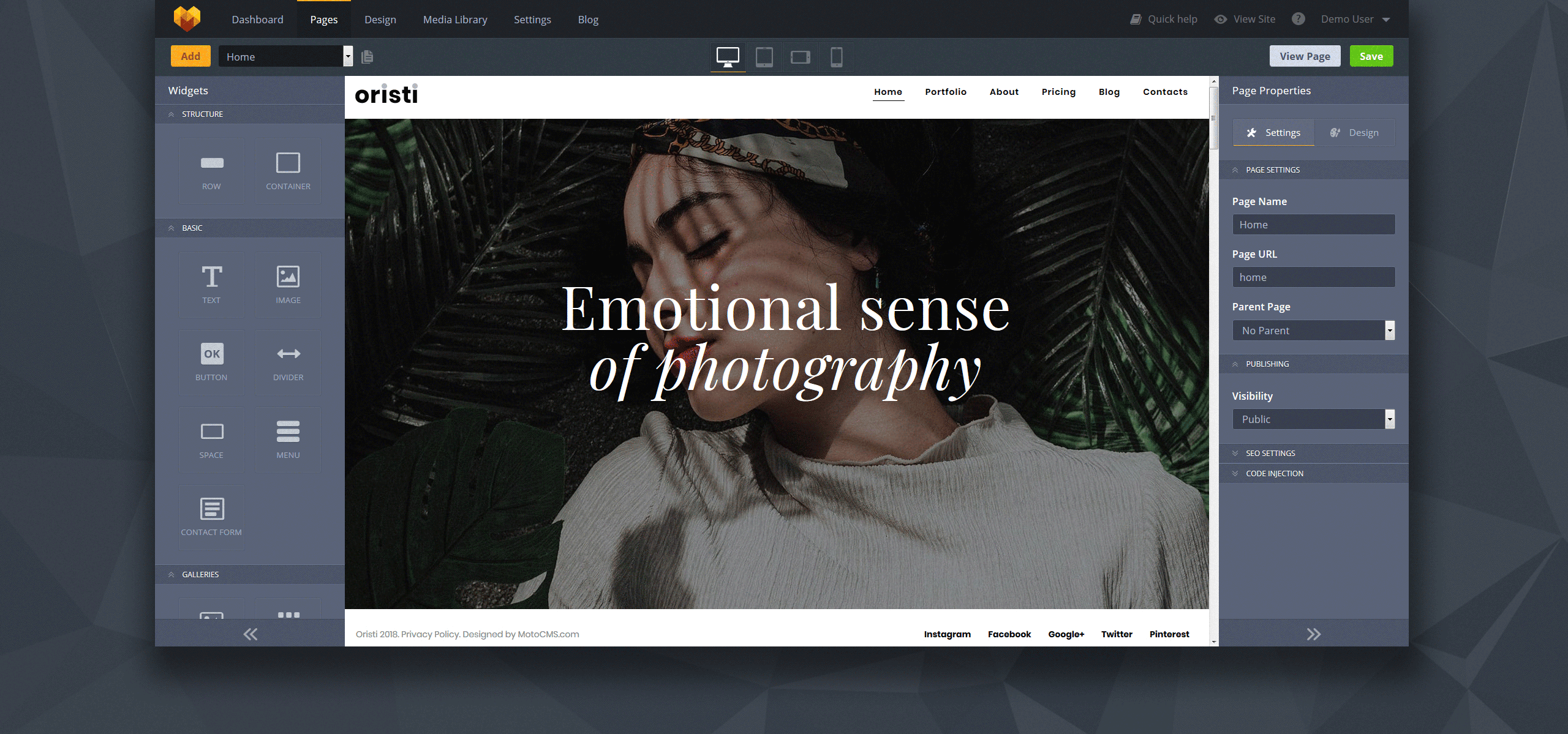 фотограф портфолио moto cms 3 шаблон