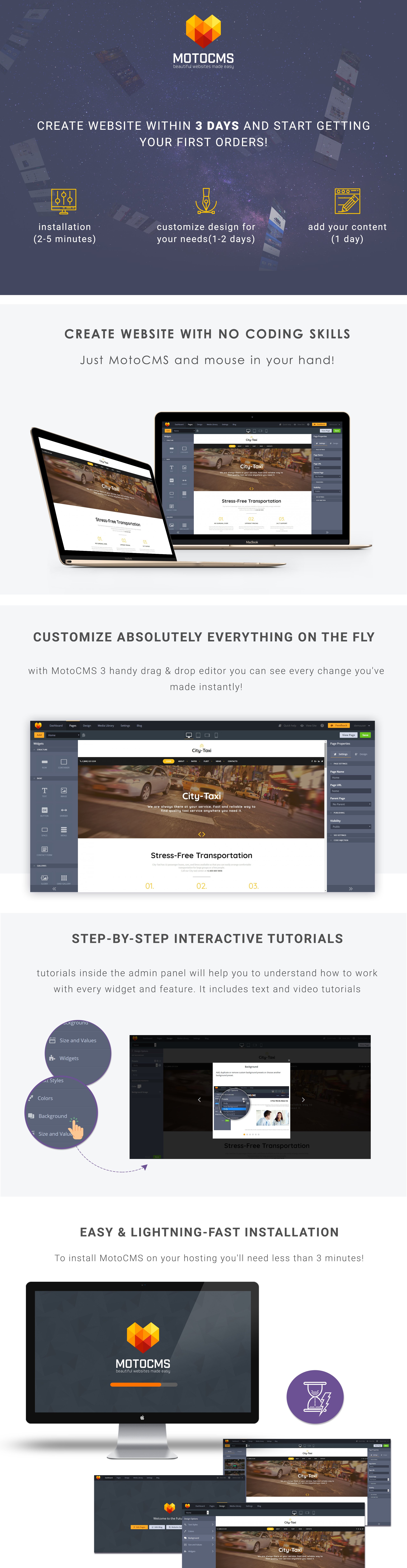 taxi service moto cms 3 шаблон