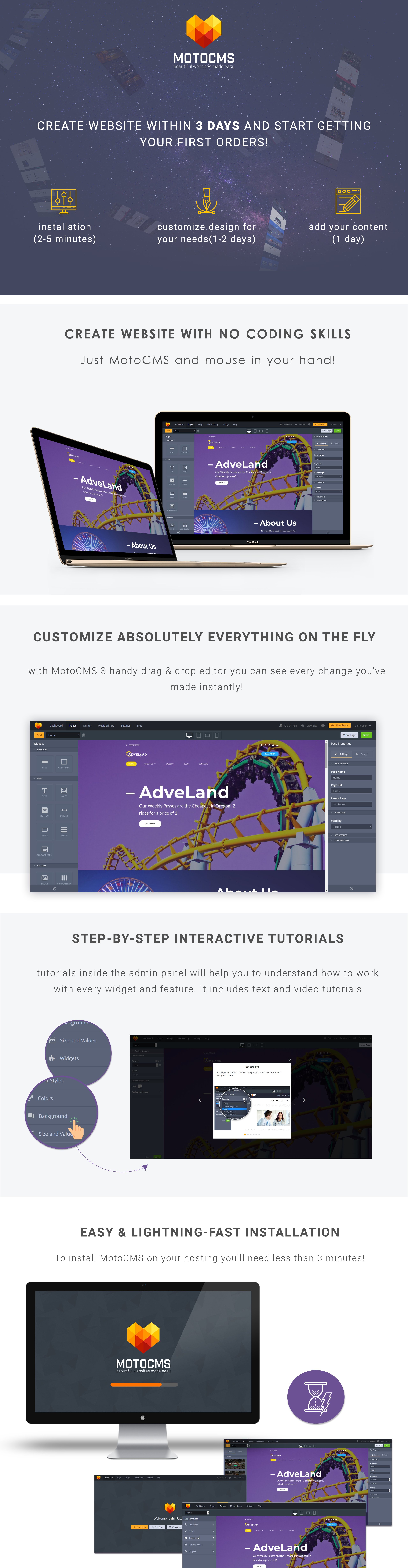 Amusement Park Moto CMS 3 Template