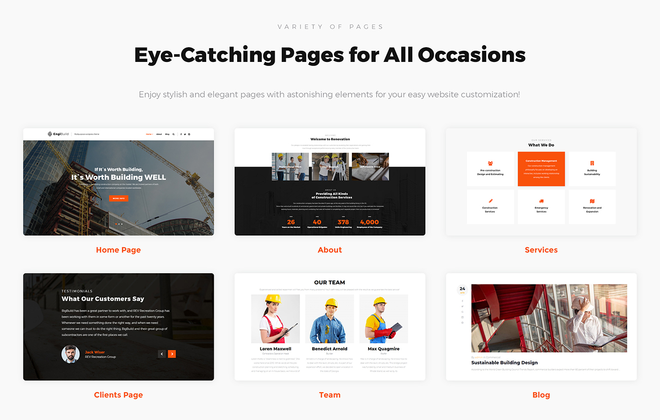 строительная тема wordpress