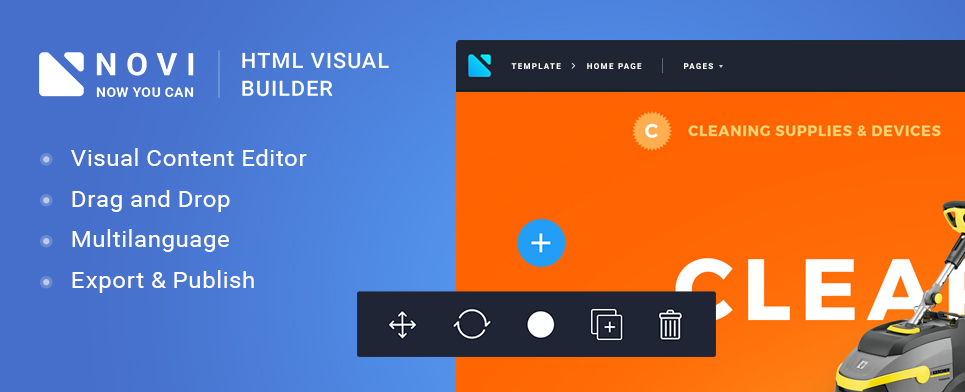 чистящие средства и устройства с шаблоном целевой страницы novi builder