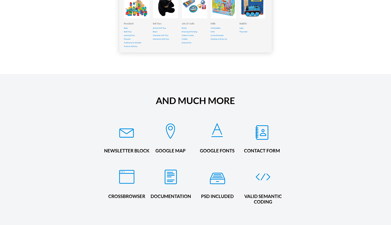 шаблон opencart для детских игрушек и одежды