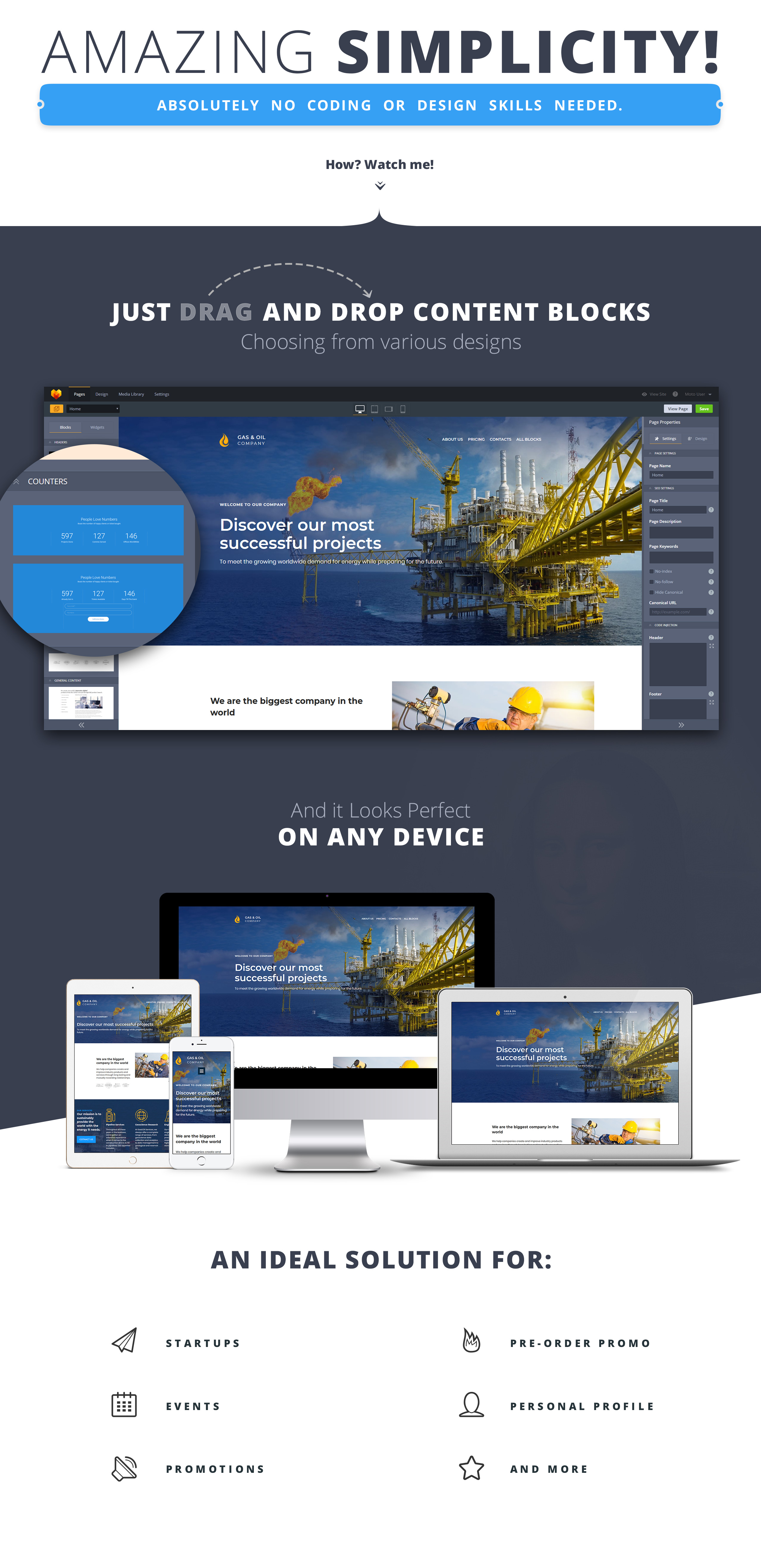 шаблон целевой страницы gas&amp;oil motocms 3