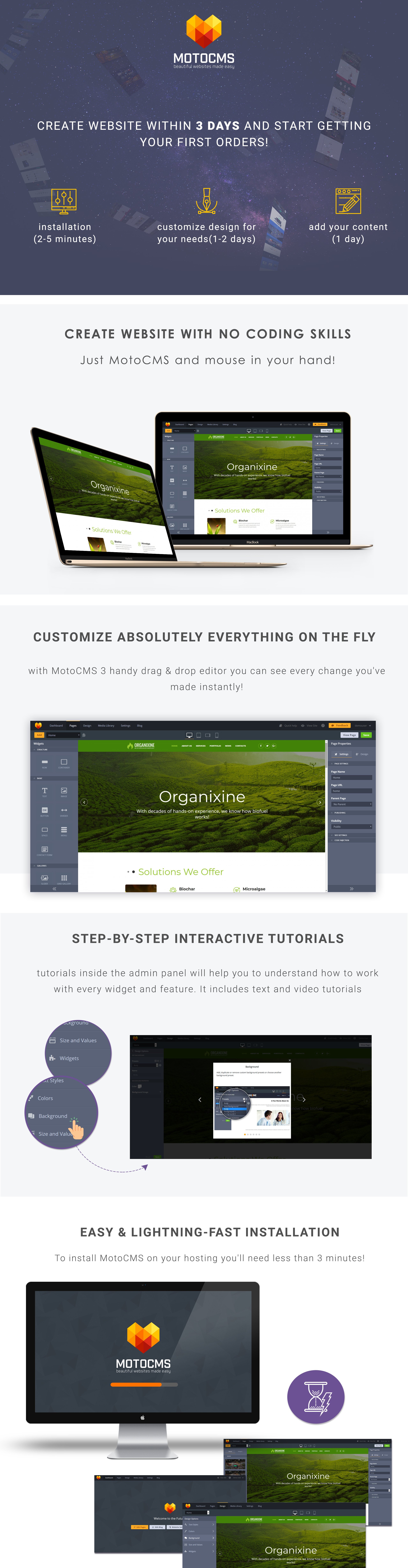 шаблон green energy moto cms 3