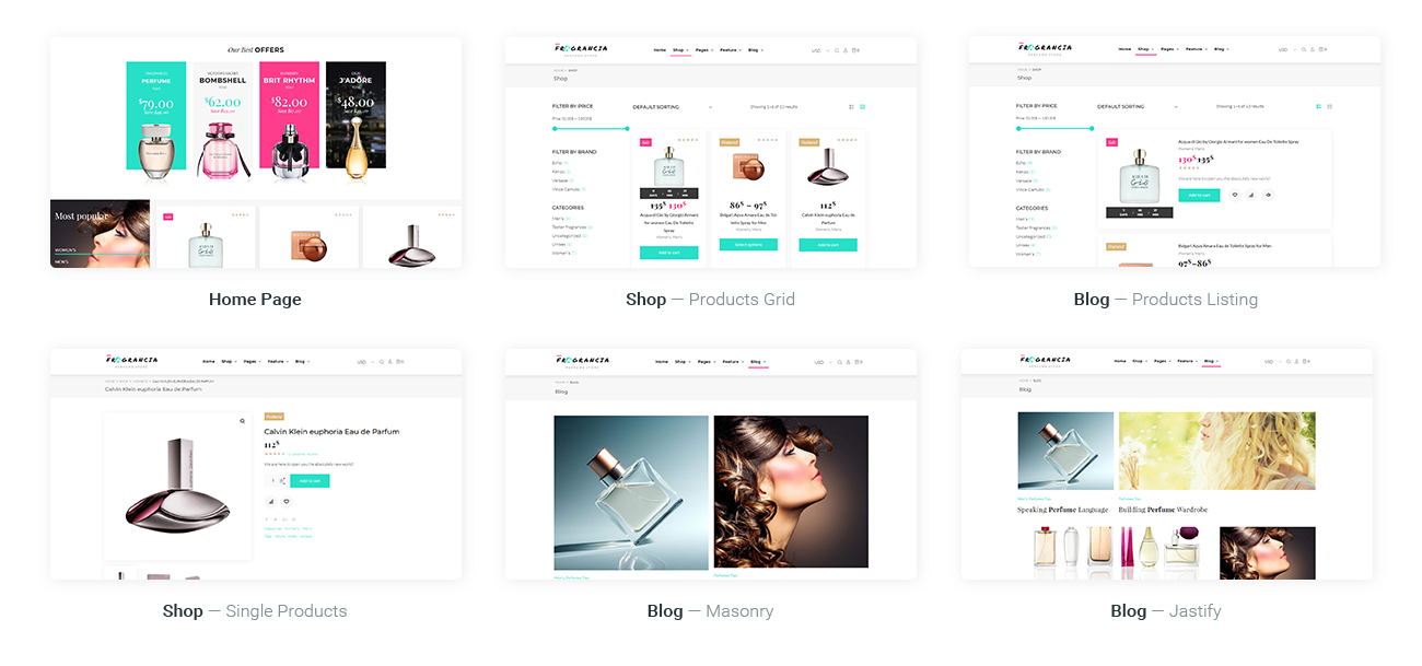 fragrancia парфюмерный магазин woocommerce тема