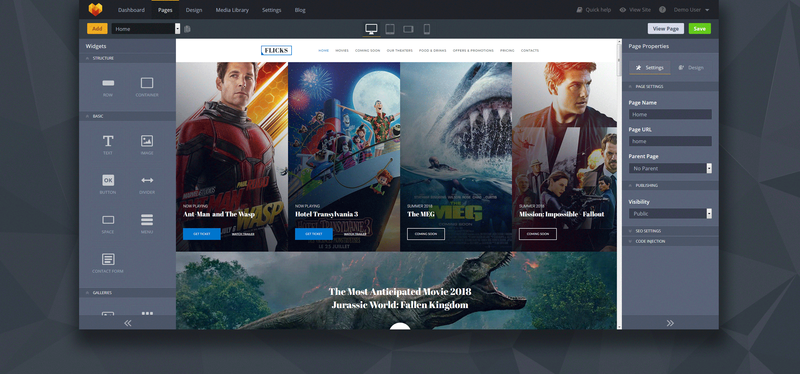 cinema premium moto cms 3 шаблон
