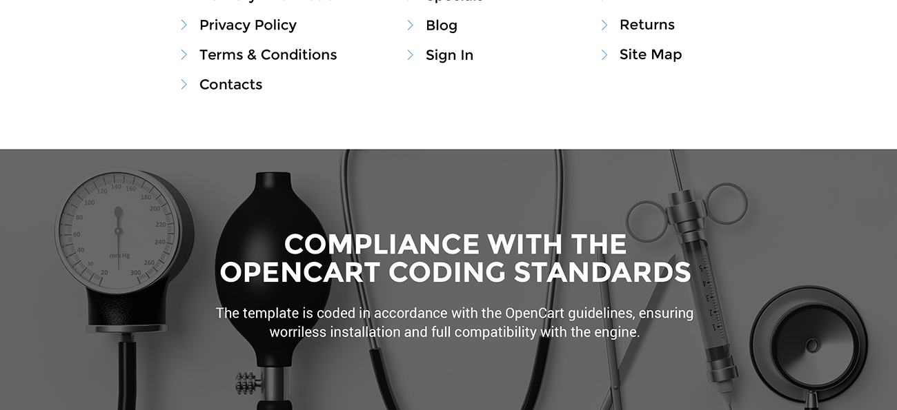 отзывчивый шаблон интернет-магазина медицинского оборудования opencart