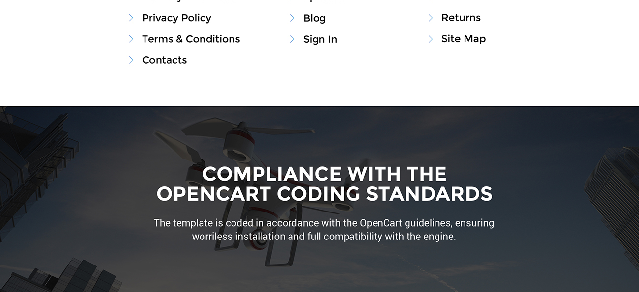шаблон opencart drone shop