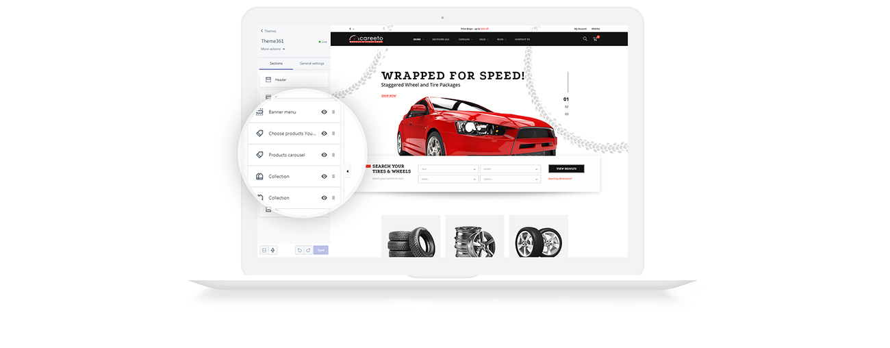 модный интернет-магазин автозапчастей shopify theme