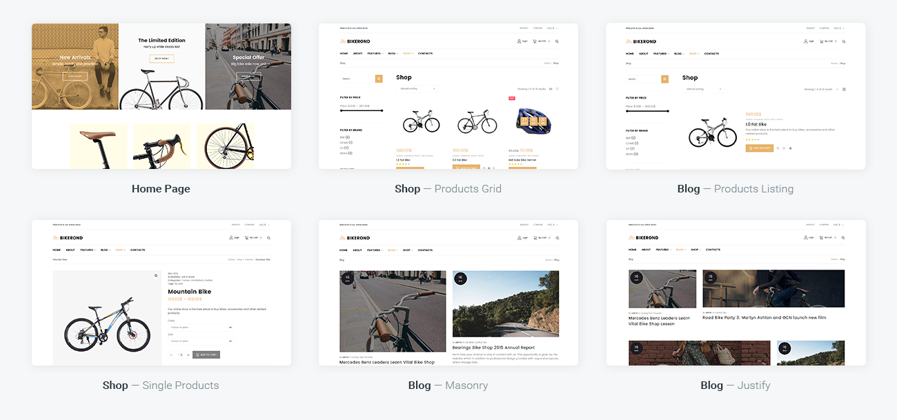 bike shop elementor woocommerce тема