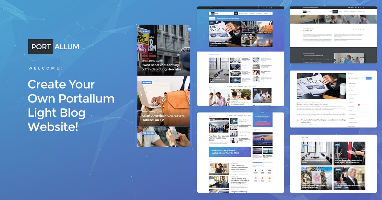 современная страница блога wordpress тема