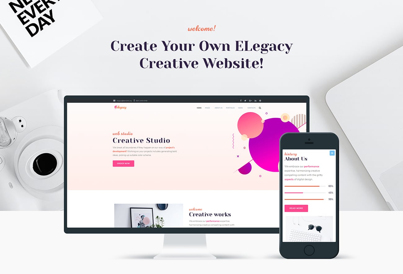 креативная тема wordpress elementor