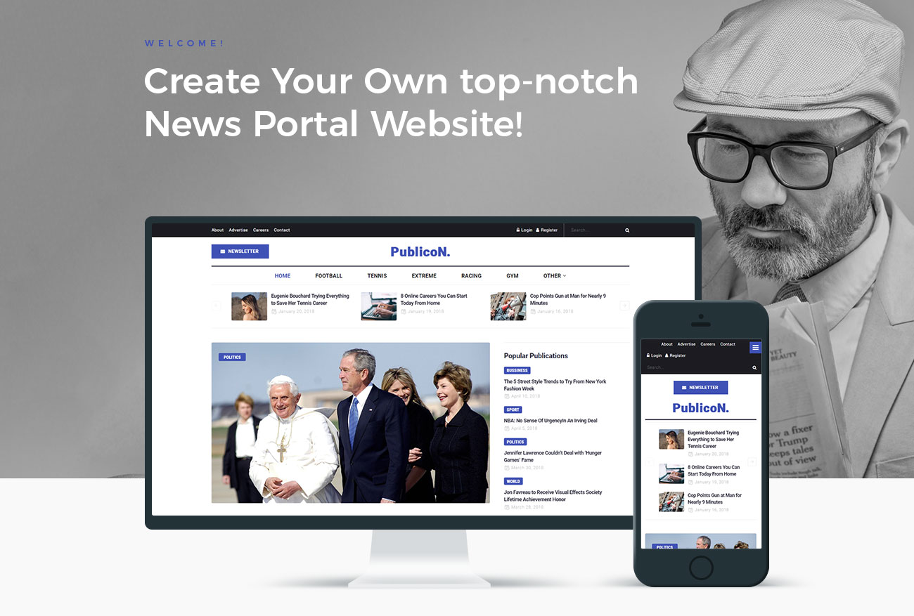 новостной портал wordpress elementor theme