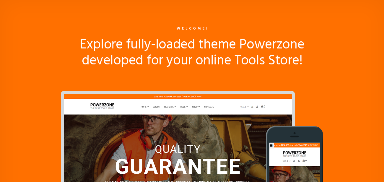 магазин инструментов elementor woocommerce theme