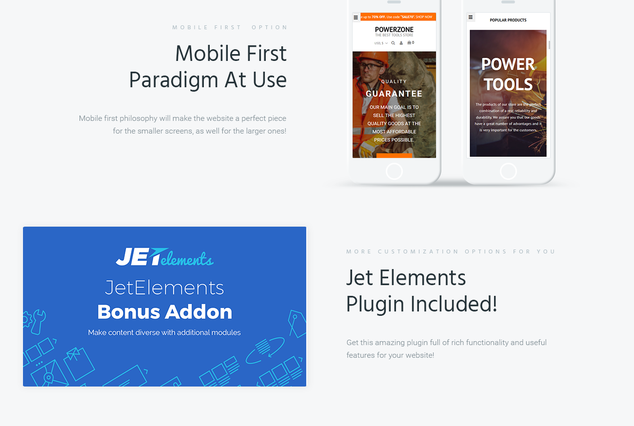 магазин инструментов elementor woocommerce theme
