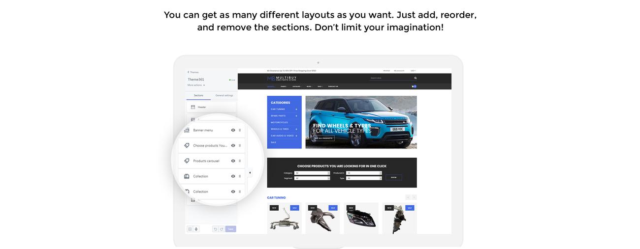 универсальный магазин тема shopify