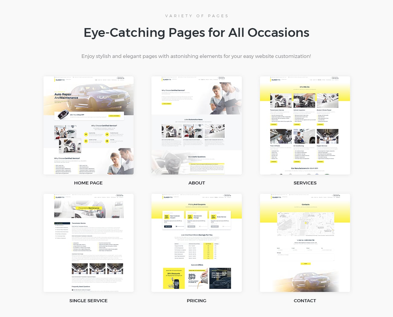 ремонт автомобилей wordpress elementor theme