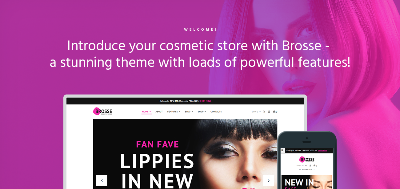 косметический магазин elementor woocommerce theme